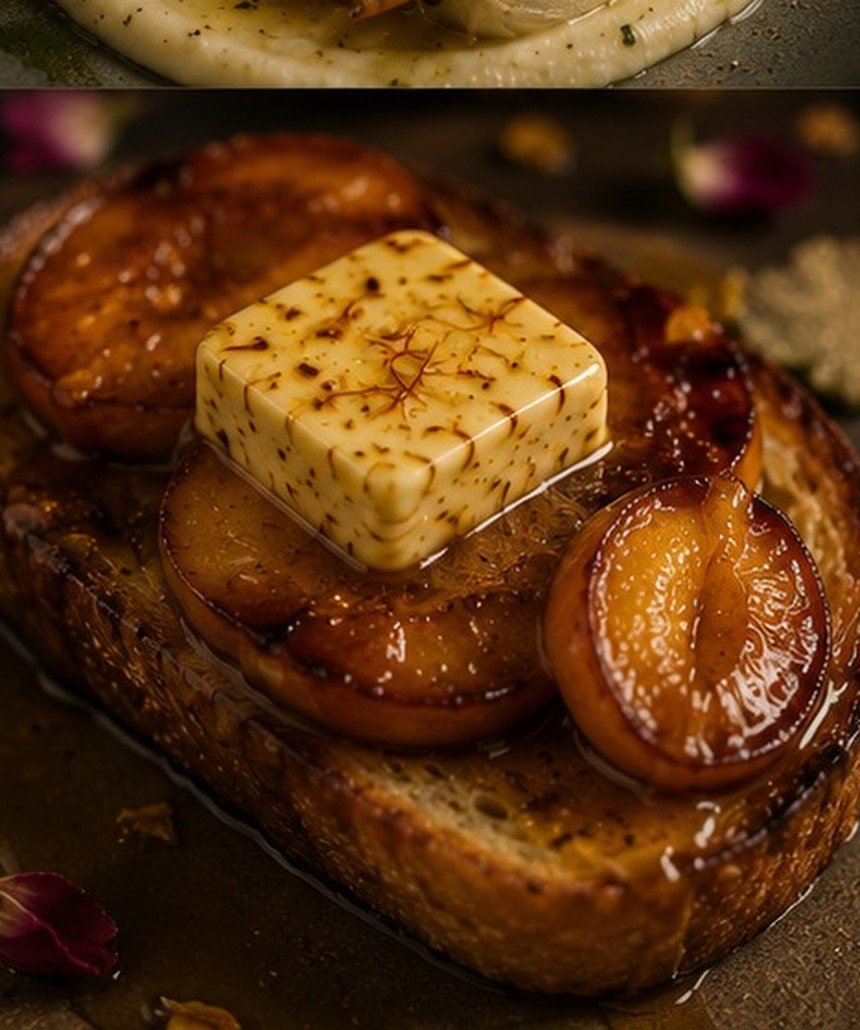 A caramelised tarte tatin, still warm from the oven